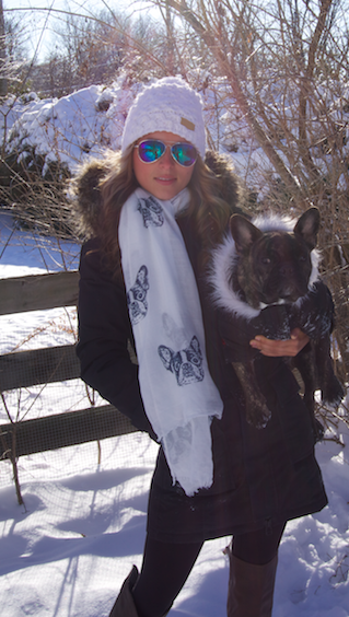 White French Bulldog Scarf