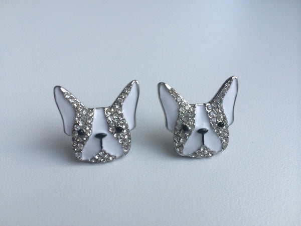 Frenchie Rhinestone Earrings