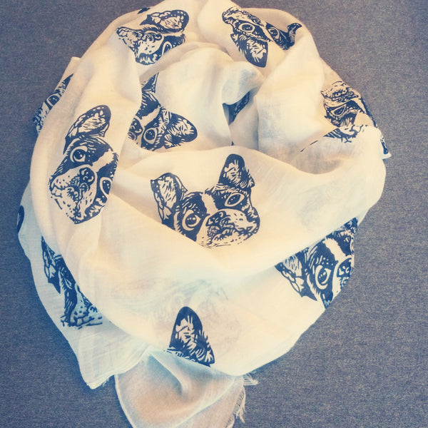 White French Bulldog Scarf